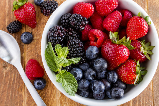 Bowl Filled with Fresh Organic Berries