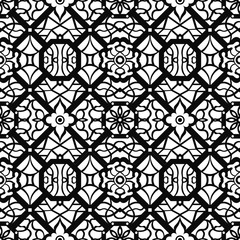 Seamless black and white geometric pattern. Chinese mativam. Seamless geometric pattern. Vector illustration. Geometric pattern for the laser cutting.