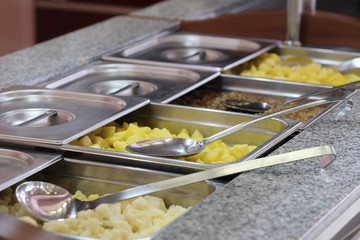 self-service buffet in a restaurant