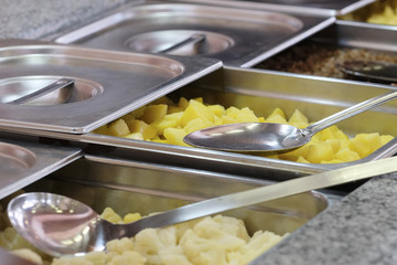 self-service buffet in a restaurant