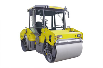 The image of a road rollers under the white background