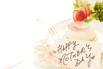 Hand written Mother's day card and cake
