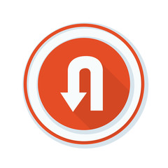 U-Turn roadsign sign illustration