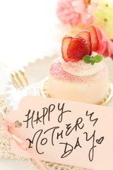 Hand written Mother's day card and cake