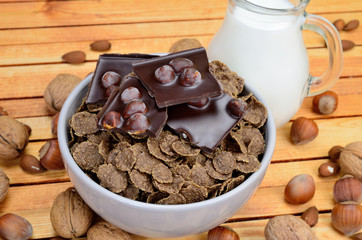 chocolate cornflake on table