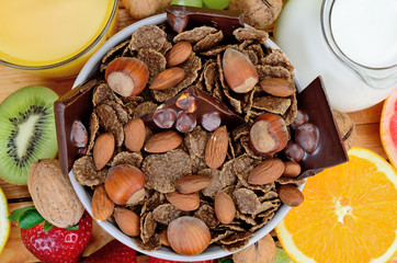 chocolate cornflake on table