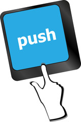 push key on computer keyboard, business concept