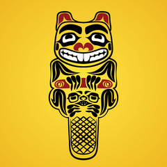 Vector illustration of a beaver with log © Daria Rosen