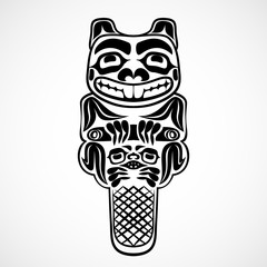 Vector illustration of a beaver with log