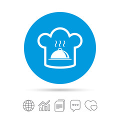 Chef hat sign icon. Cooking symbol.