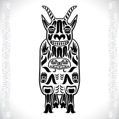 Vector illustration of a mountain goat