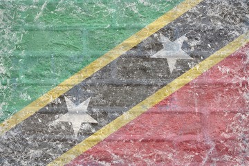 Fototapeta na wymiar Saint Kitts and Nevis flag texture on bricks