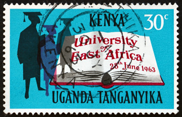 Postage stamp K., U. and T. 1963 Scholars and open book