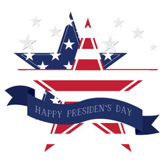Isolated president day sticker on a white background, Vector illustration