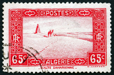 Postage stamp Algeria 1937 Travel across the Sahara