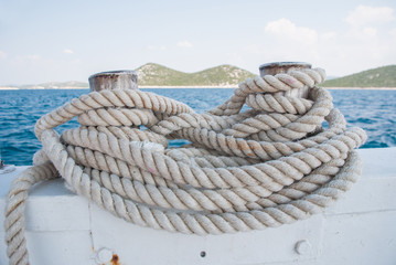Fototapeta premium Rope on the boat - detail
