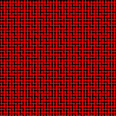 Seamless red pattern with labyrinth-like connected black dots - Eps10 vector graphics and illustration