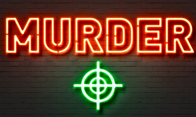 Obraz premium Murder neon sign