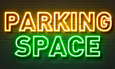 Fototapeta premium Parking space neon sign