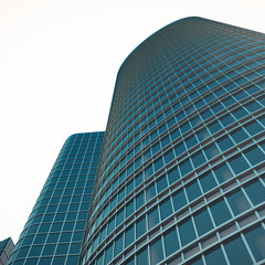 Fototapeta na wymiar Skyscrapers with blue glass, high rise building, skyscrapers, business concept of successful industrial architecture. 3d rendering