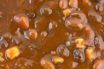 Vegetable chili close view.