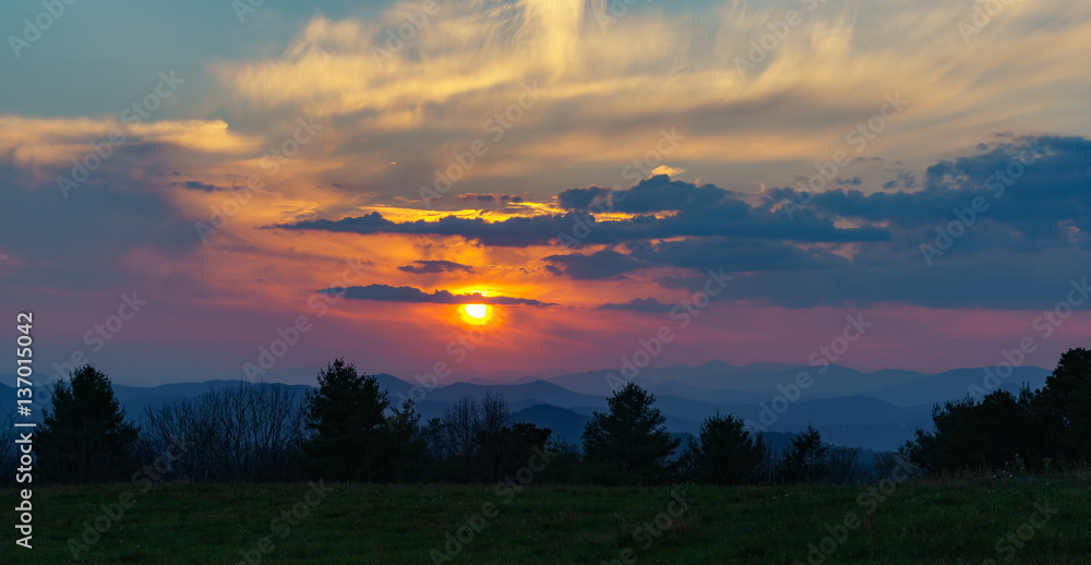 Sticker Sunset at Doughton Park 