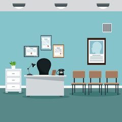 doctor professional office hospital room vector illustration eps 10