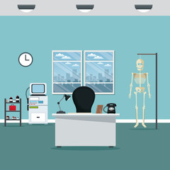 doctor professional office hospital room vector illustration eps 10
