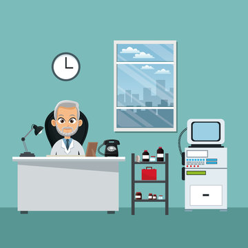 doctor office professional practitioner vector illustration eps 10