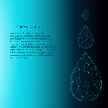 Business template -  futuristic blue drop structure   - vector illutration 