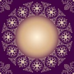 Elegant round arabesque frame  - vector illustration