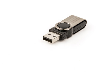 USB Flash Drive closuep on white background