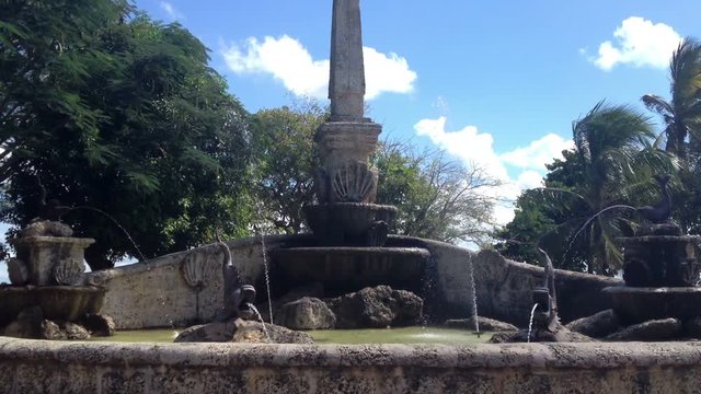 Fountain in Altos De Chavon at sunny day