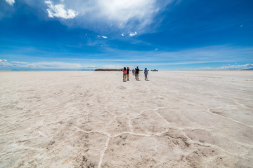 Salt flat or Salar de Uyuni in Bolivia