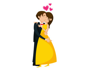 Cute Isolated Romantic Couple Illustration, Suitable for Invitation, Web Banner, Social Media, and Other Valentine Related Occasion