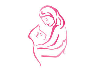 Elegant Intimate Romantic Couple Silhouette Illustration Logo