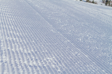 Snow lines made from a snow machine
