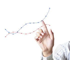  financial symbols coming from hand