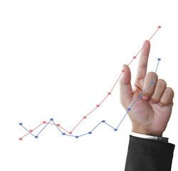  financial symbols coming from hand