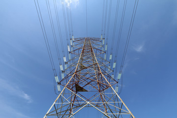 Grid energy on high voltage transmission tower