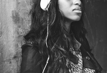 Audio African Descent Music Listening Headphone Concept