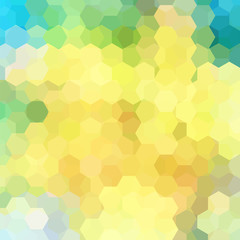Fototapeta na wymiar Geometric pattern, vector background with hexagons in yellow, blue tones. Illustration pattern