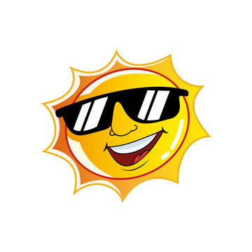sun character wearing sunglasses