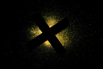 Painted X mark isolated on black