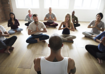 Diversity People Exercise Class Relax Concept