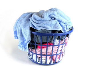 clothes wash basket isolated on white background