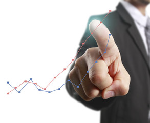  financial symbols coming from hand