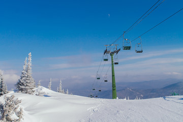 Ski lift and chairs