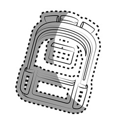 Fototapeta na wymiar monochrome contour sticker with school briefcase vector illustration