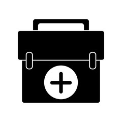 first aid kit emergency equipment pictogram vector illustration eps 10